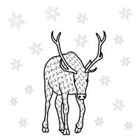 vaag beeld van een hert silhouet. Kerstmis decoratie doodles vector