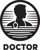 dokter logo vector silhouet, dokter icoon vullen zwart kleur 13