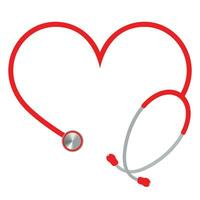 rood stethoscoop in de vorm van een hart vector