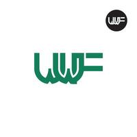 brief wwf monogram logo ontwerp vector