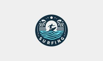 logo ontwerp van surfing vector illustratie ontwerp