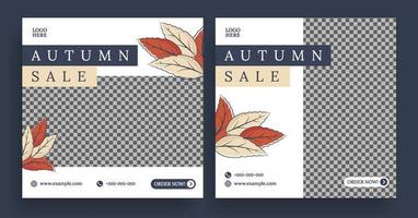 minimalistische herfstflyer of banner voor sociale media vector