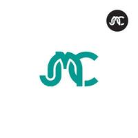 brief jmc monogram logo ontwerp vector