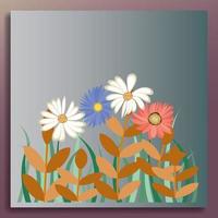 bloemdessin met abstracte achtergrond vector