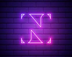 illustratie ontwerp van zakelijke neon logo abstracte kunst letter n eenvoudig teken. logo abstracte n vector briefsjabloon geïsoleerd op bakstenen muur