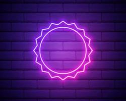 zon roze gloeiende neon ui ux pictogram. gloeiende teken logo vector geïsoleerd op bakstenen muur backogrund