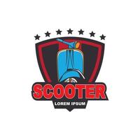 vespa scooter logo sjabloon, retro scooter logo vintage vector