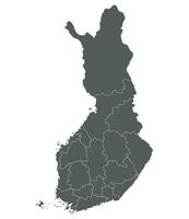kaart van Finland. Finland provincies kaart in grijs kleur vector