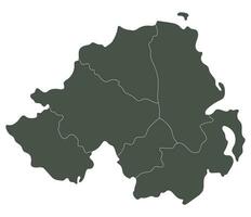 noordelijk Ierland kaart. kaart van noordelijk Ierland verdeeld in zes hoofd Regio's in grijs kleur vector