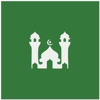 vector van gemakkelijk moskee met groen achtergrond Ramadan illustratie