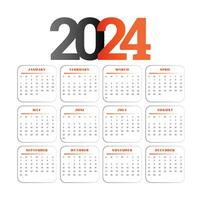 nieuw jaar 2024 kalender vector