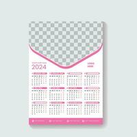 vector 2024 jaar- ontwerper kalender sjabloon schema evenementen of taken vector