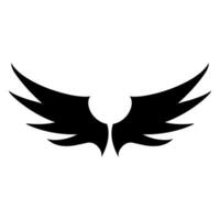 Vleugels logo zwart vector illustratie.