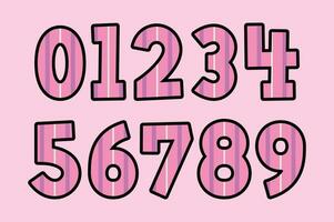 veelzijdig verzameling van roze lijn getallen voor divers toepassingen vector