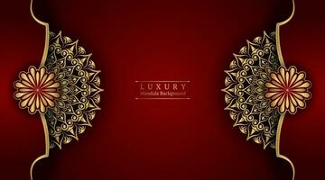 luxe achtergrond met gouden mandala ornament vector