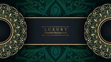 luxe achtergrond met gouden mandala ornament vector