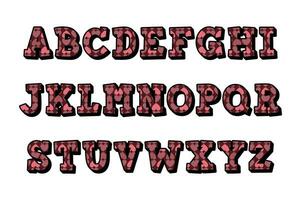 veelzijdig verzameling van romantisch alfabet brieven voor divers toepassingen vector