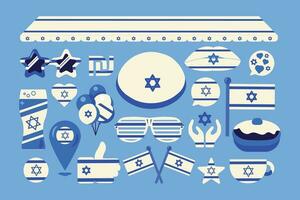 Israël vlag gelovige vakantie elementen verzameling vector