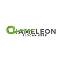 brief c met kameleon logo icoon, kameleon logo vector ontwerp sjabloon