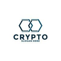 brief cc digitaal crypto valuta logo met blockchain technologie. financieel technologie of FinTech logo sjabloon vector