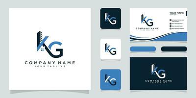 brief kg vector logo. huis icoon en symbool.