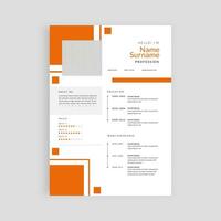 vector minimaal oranje CV ontwerp