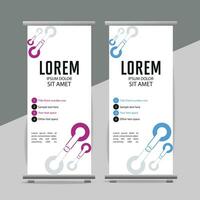 professioneel bedrijf rollen omhoog Scherm standee sjabloon ontwerp vector