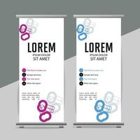 professioneel bedrijf rollen omhoog Scherm standee sjabloon ontwerp vector