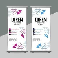 professioneel bedrijf rollen omhoog Scherm standee sjabloon ontwerp vector