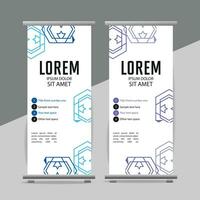 professioneel bedrijf rollen omhoog Scherm standee sjabloon ontwerp vector