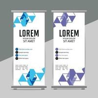 professioneel bedrijf rollen omhoog Scherm standee sjabloon ontwerp vector