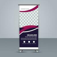 professioneel bedrijf rollen omhoog Scherm standee sjabloon ontwerp vector