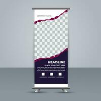 professioneel bedrijf rollen omhoog Scherm standee sjabloon ontwerp vector