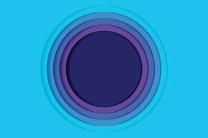 blauw 3d cirkel papercut achtergrond. abstract papier besnoeiing achtergrond met schaduw voor banier, poster, web, presentatie, behang, vector illustratie