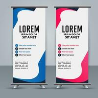 professioneel bedrijf rollen omhoog Scherm standee sjabloon ontwerp vector