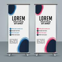 professioneel bedrijf rollen omhoog Scherm standee sjabloon ontwerp vector