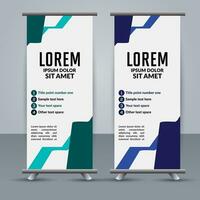 professioneel bedrijf rollen omhoog Scherm standee sjabloon ontwerp vector