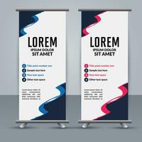 professioneel bedrijf rollen omhoog Scherm standee sjabloon ontwerp vector