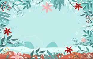 besneeuwde winter bloemen en gebladerte concept vector