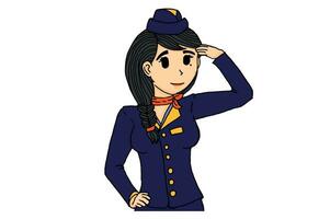 vrouw stewardess vector