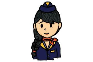 vrouw stewardess vector