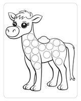 kameel punt markeerstift, schattig dieren punt markeerstift kleur Pagina's voor kinderen. vector