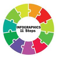 11 stap of optie circulaire infographics vector