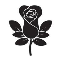 een zwart silhouet roos silhouet clip art Aan een wit achtergrond vector