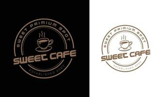 premie koffie winkel logo. arabica cappuccino embleem. vector illustratie.