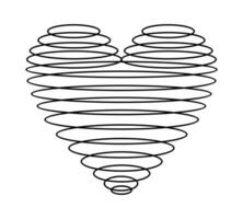 artistiek hart vorm met hand- tekening spiraal schets. ingewikkeld hart illustratie. vector