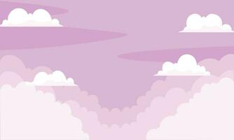 vector Purper kleur lucht achtergrond met wolken ontwerp