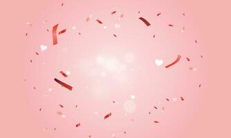 vector luxe achtergrond met rood confetti en harten