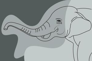 abstract lijn van olifant met grijs kleur achtergrond. vector