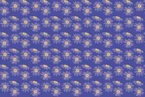 illustratie, patroon van de paars bloem Aan diep blauw achtergrond. vector